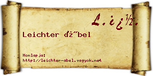 Leichter Ábel névjegykártya